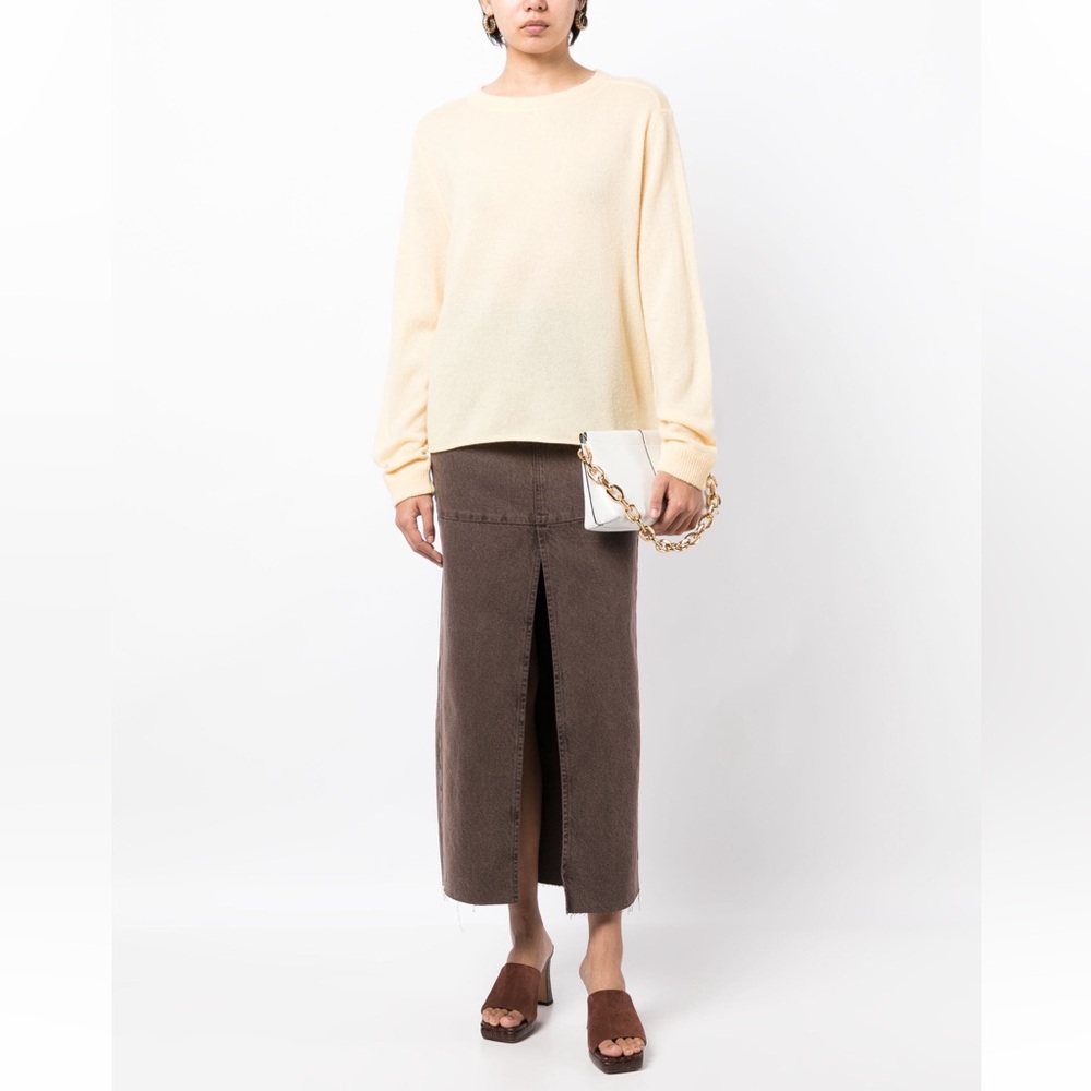 REFORMATION Tazz Denim Maxi Skirt in Vintage Espresso Wash
